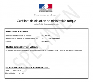 certificat non gage